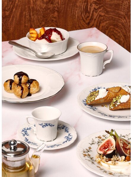 Бяла/синя порцеланова чаша за еспресо 110 ml Retro – BonBistro