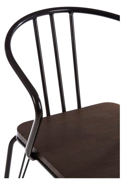 Черен/в естествен цвят трапезен стол от масивен бряст District – Premier Housewares