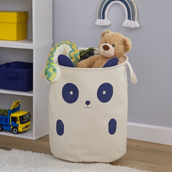 Бяла текстилна детска кошница за играчки ø 38x48 cm Mimo Panda Face – Premier Housewares