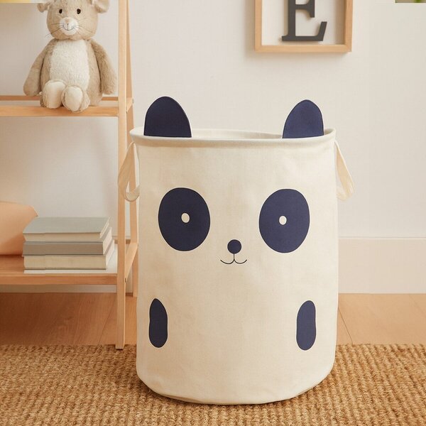 Бяла текстилна детска кошница за играчки ø 38x48 cm Mimo Panda Face – Premier Housewares