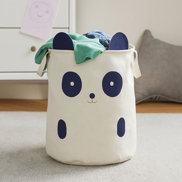 Бяла текстилна детска кошница за играчки ø 38x48 cm Mimo Panda Face – Premier Housewares