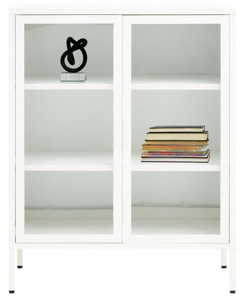 Бяла стоманена витрина 80x102x40 cm Acier – Premier Housewares