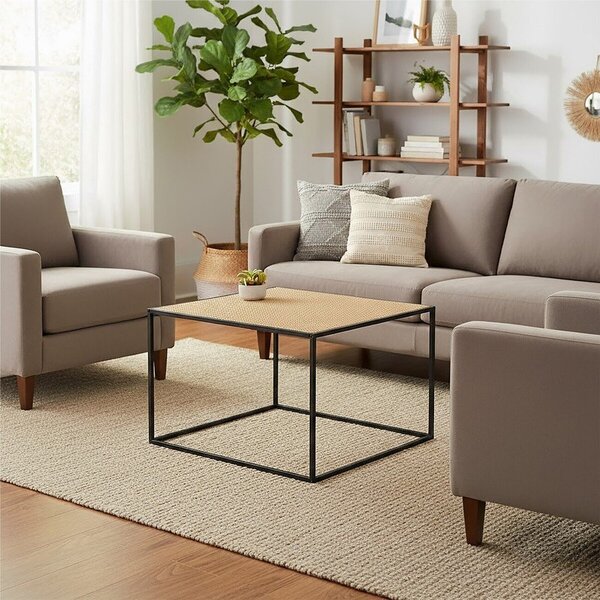 Ратанова масичка за кафе в естествен цвят 60x60 cm Depok – Premier Housewares