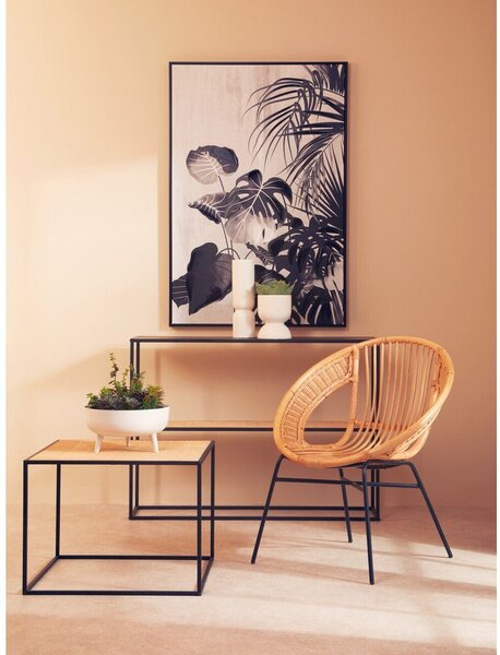 Ратанова масичка за кафе в естествен цвят 60x60 cm Depok – Premier Housewares