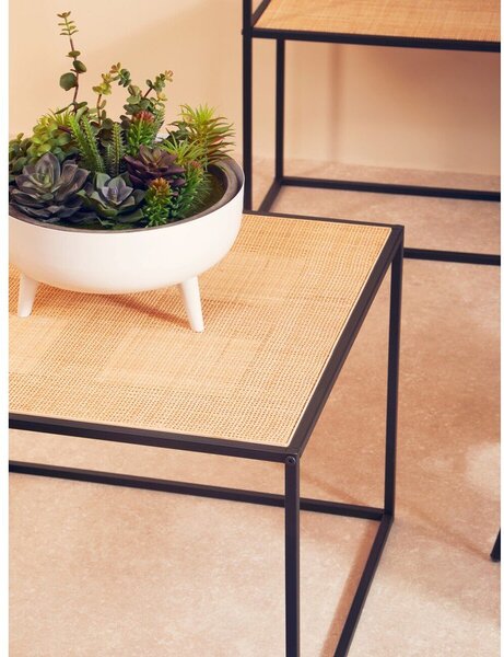 Ратанова масичка за кафе в естествен цвят 60x60 cm Depok – Premier Housewares