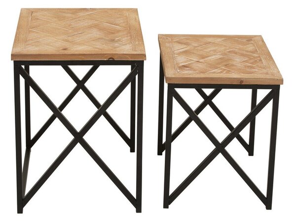 Странични масички в комплект 2 бр. от масивна ела 38x51 cm Kickford – Premier Housewares