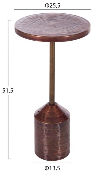 Странична маса BOMBAY метал меден цвят Φ25.5x51.5см