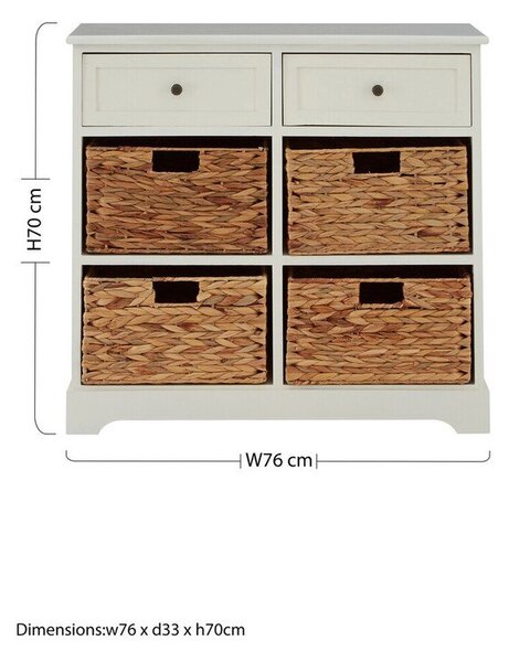 Скрин от масивна Пауловния в цвят слонова кост 76x70x33 cm Vermont – Premier Housewares