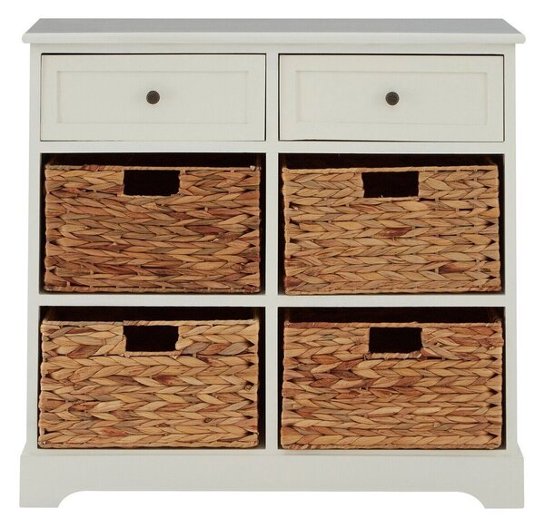 Скрин от масивна Пауловния в цвят слонова кост 76x70x33 cm Vermont – Premier Housewares