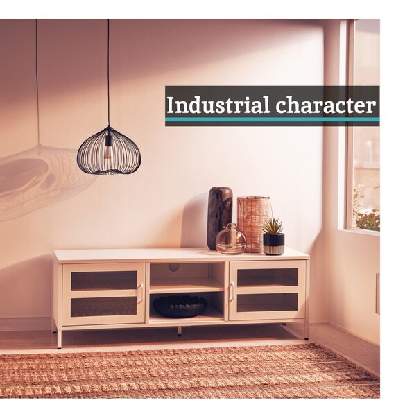 Бяла стоманена маса за телевизор 150x50x45 cm Acier – Premier Housewares