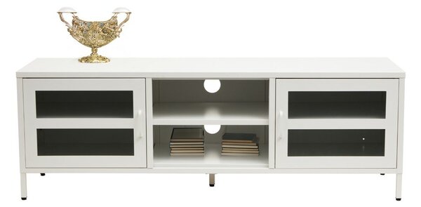 Бяла стоманена маса за телевизор 150x50x45 cm Acier – Premier Housewares