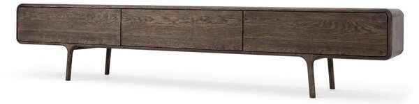 Кафява маса за телевизор от масивен дъб 220x45x45 cm Fawn – Gazzda