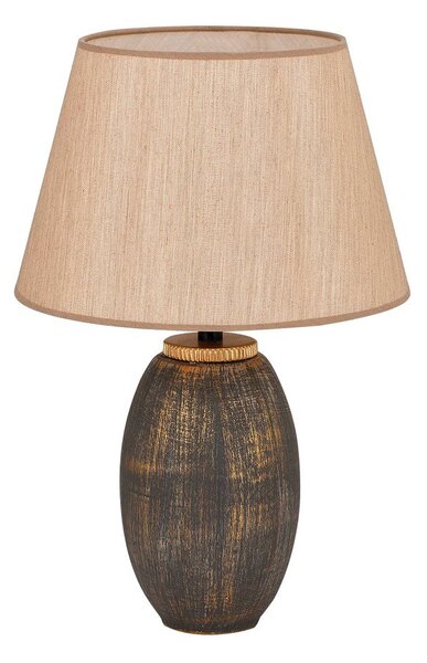 Сива/бежова настолна лампа с текстилен абажур (височина 46 cm) Yakamoz – Opviq lights