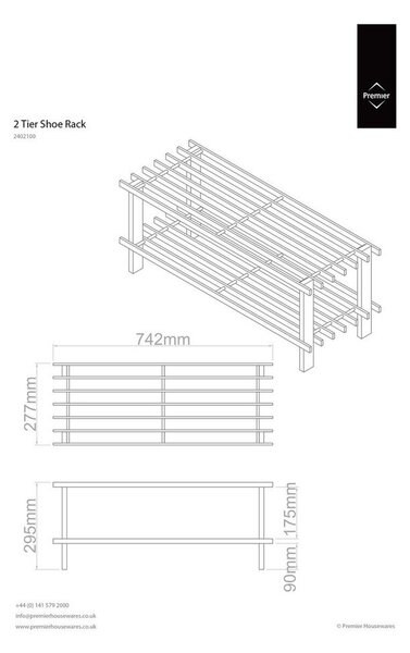 Стойка за обувки от масивен кедър в естествен цвят 74x30x26 cm Parker – Premier Housewares