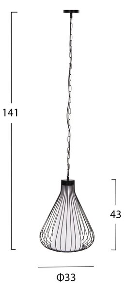 Таванна лампа 4074 черен цвят Φ33x43-141см