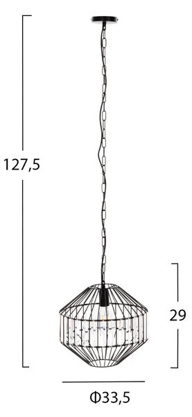 Таванна лампа 4092 черен цвят Φ33.5x29-127.5см