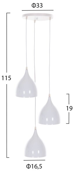 Таванна лампа 4138 бял цвят Φ33x33-115см