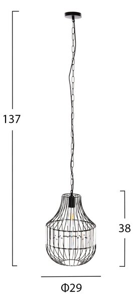 Таванна лампа 4093 метал-стъкло Φ29x38-137см
