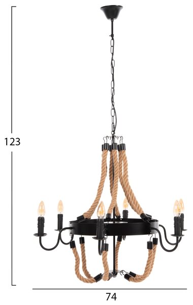 Полилей 4177 въже-метал 74x74x123см