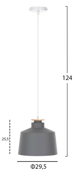 Таванна лампа 4158 сив цвят Φ30x123.5Hcm
