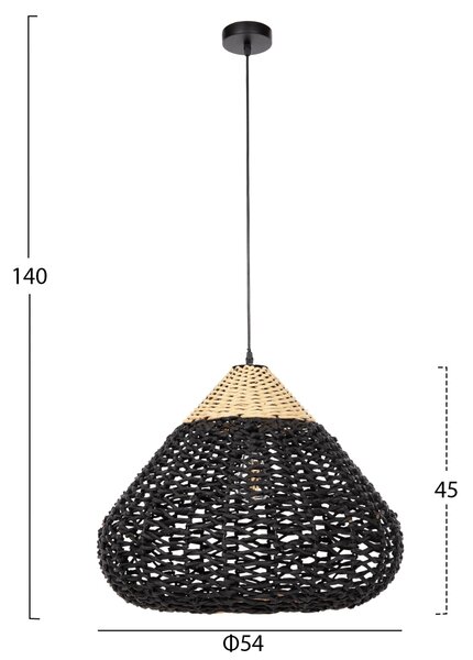 Таванна лампа 4346 бежов-черен цвят Φ55.5x44см
