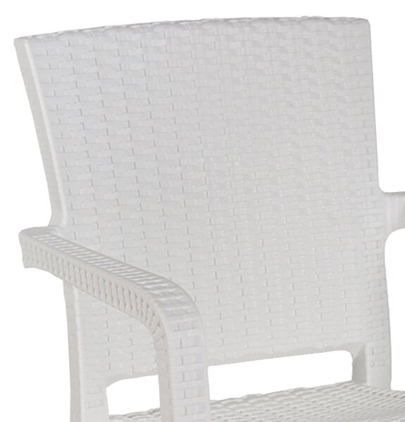 Трапезен комплект ICON-HALCYON от 5 части PP в бял нюанс 80x80x74.5 см