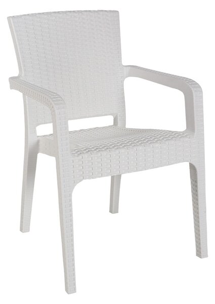 Трапезен комплект ICON-HALCYON от 5 части PP в бял нюанс 80x80x74.5 см