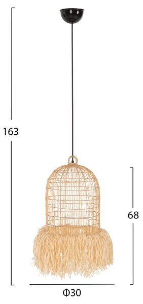 Таванна лампа 7891 естествен цвят Φ30x163см