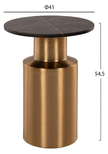 Помощна маса CLAYDEE Φ41x54,5 цвят черен-златист