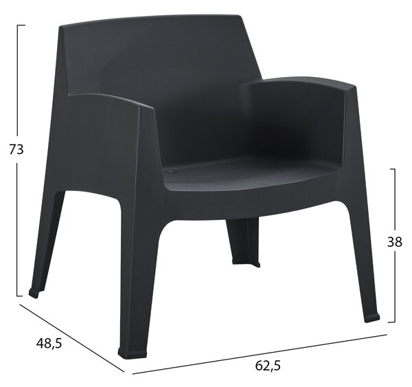 Комплект за отдих от 4 части SLEEK черен полипропилен