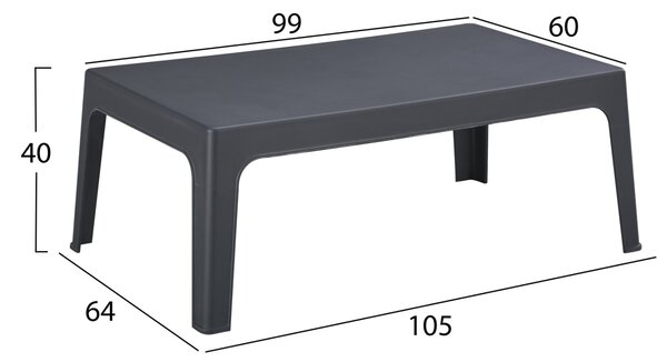 Комплект за отдих от 4 части SLEEK черен полипропилен