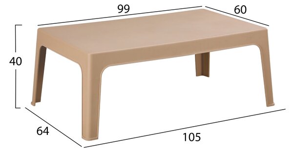 Комплект за отдих от 4 части, SLEEK капучино, полипропилен