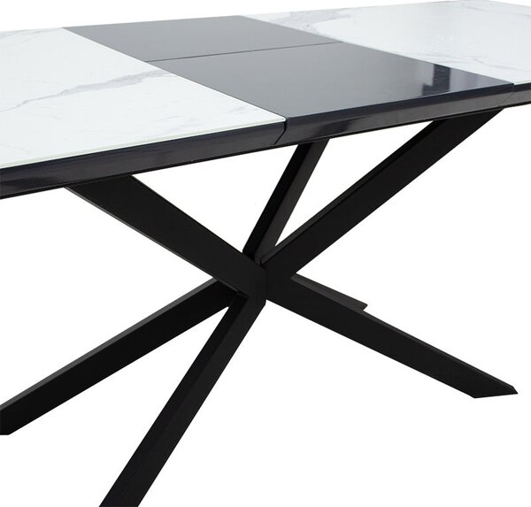 Трапезна маса разтегателна PALAN MDF мрамор сиво-черен160-200x80x77см