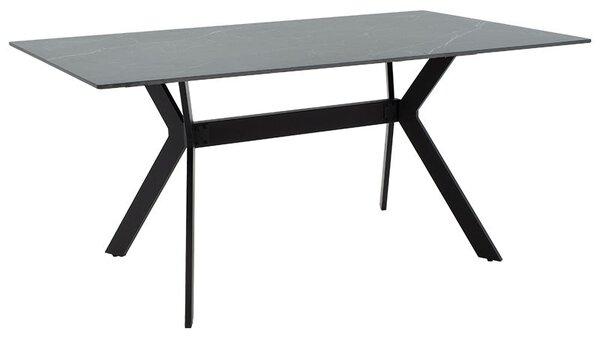 Mаса OLIVET синтерован камък черен мрамор-черен крак 180x90 x75cм