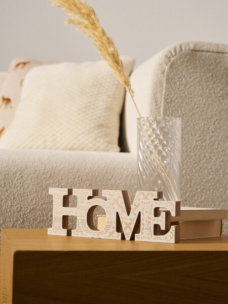 Sinsay - Стояща декорация във формата на надпис home - бежово