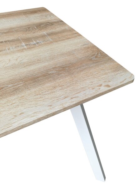 Маса SQUARO sonoma mdf с бели метални крака 80x80x75см