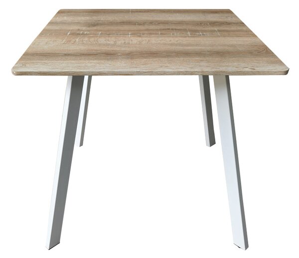 Маса SQUARO sonoma mdf с бели метални крака 80x80x75см
