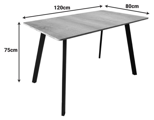 Маса SQUARO sonoma mdf с черни метални крака 120x70x75см