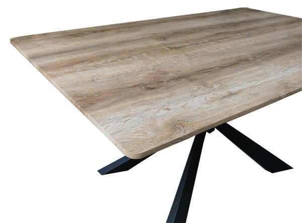 Маса ARAGNE sonoma mdf с черни метални крака 160x90x75см