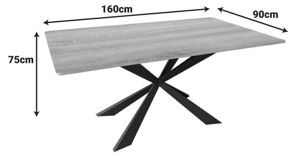 Маса ARAGNE sonoma mdf с черни метални крака 160x90x75см