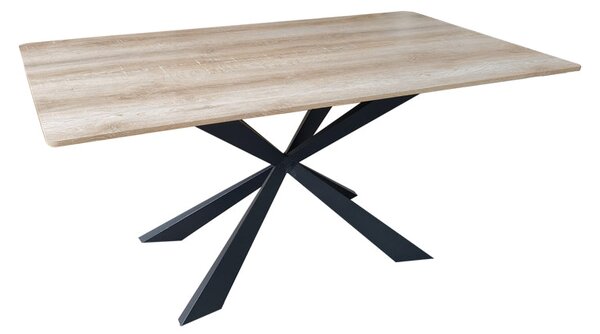 Маса ARAGNE sonoma mdf с черни метални крака 160x90x75см