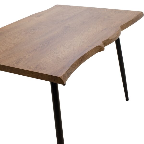 Трапезна маса NEVE mdf орех - метални черни крака 120x80x75см