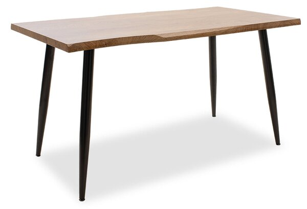 Трапезна маса NEVE MDF орех - метални черни крака 140x80x75см