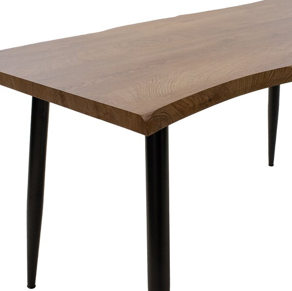 Трапезна маса NEVE MDF орех - метални черни крака 140x80x75см