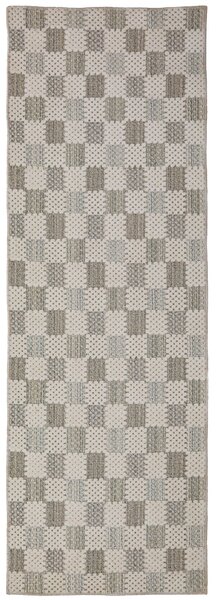Covor traversa Muted Checkerboard Verde 80x230 cm