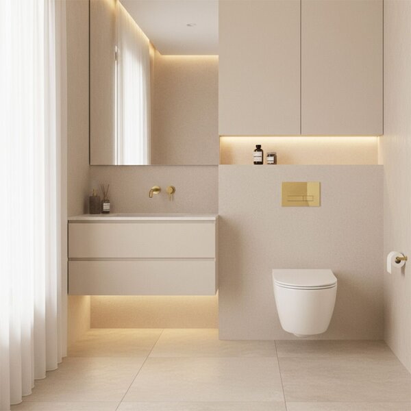 Бутон за тоалетна Rea HD K011A-Q и Slim 024N Gold