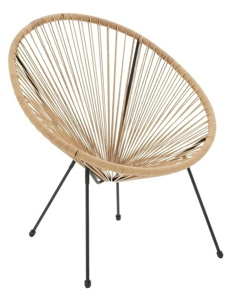 Scaun scoica de gradina, Acapulco, Negru-Natural, 68.5x74.5x84 cm