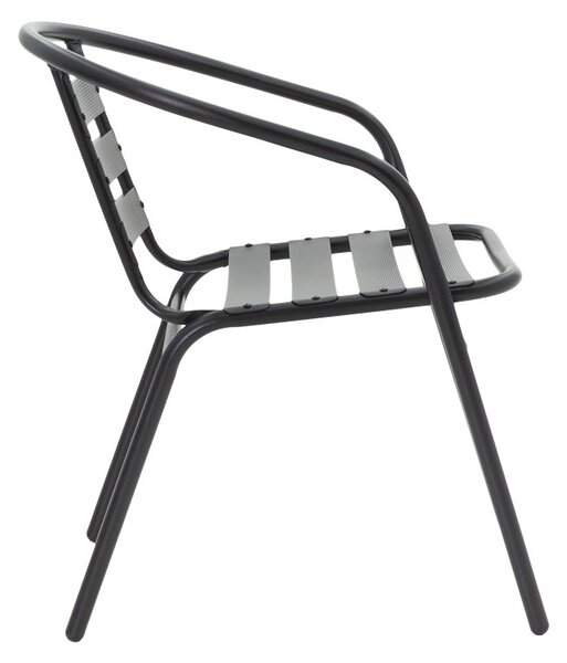 Трапезна маса и столове ENSURE-TADE 5бр метал-стъкло в черен цвят 140x80x70см