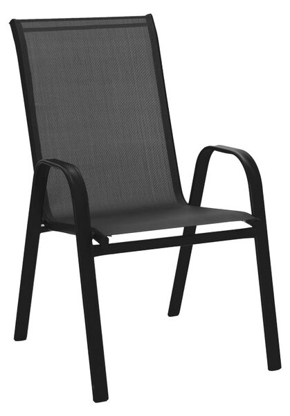 Трапезна маса и столове CALAN- ENSURE 5бр метал-стъкло в черен цвят 140x80x70см