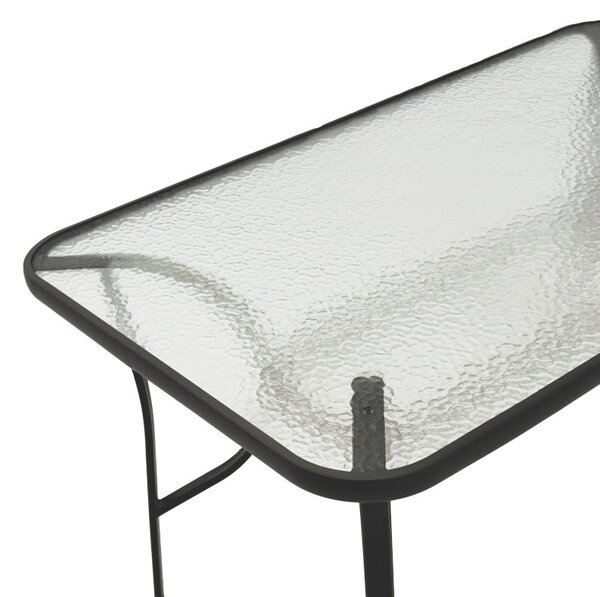 Трапезна маса и столове CALAN- ENSURE 5бр метал-стъкло в черен цвят 140x80x70см